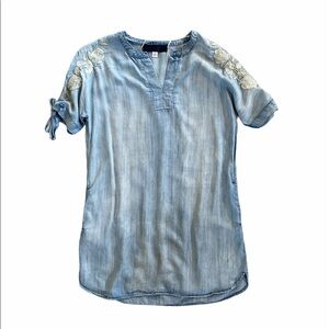 Francesca's Blue Rair chambray tunic top/dress S